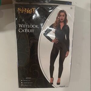 Spirit Sleek Black Wetlook Jumpsuit - Halloween costume